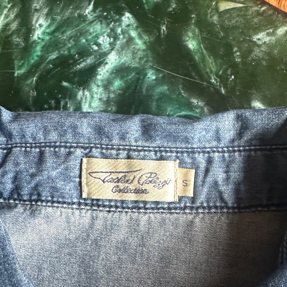 Tasha Polizzi Blue Embroidered Button Down Shirt - Picture 3 of 4